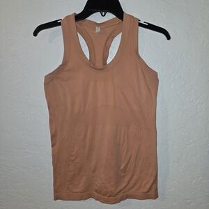 Athleta Women Pink Coral Active Tank fitted textured Size Small Racerback